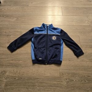 Winnipeg Jets NHL Toddler Track Jacket Size 4 Blue Full Zip